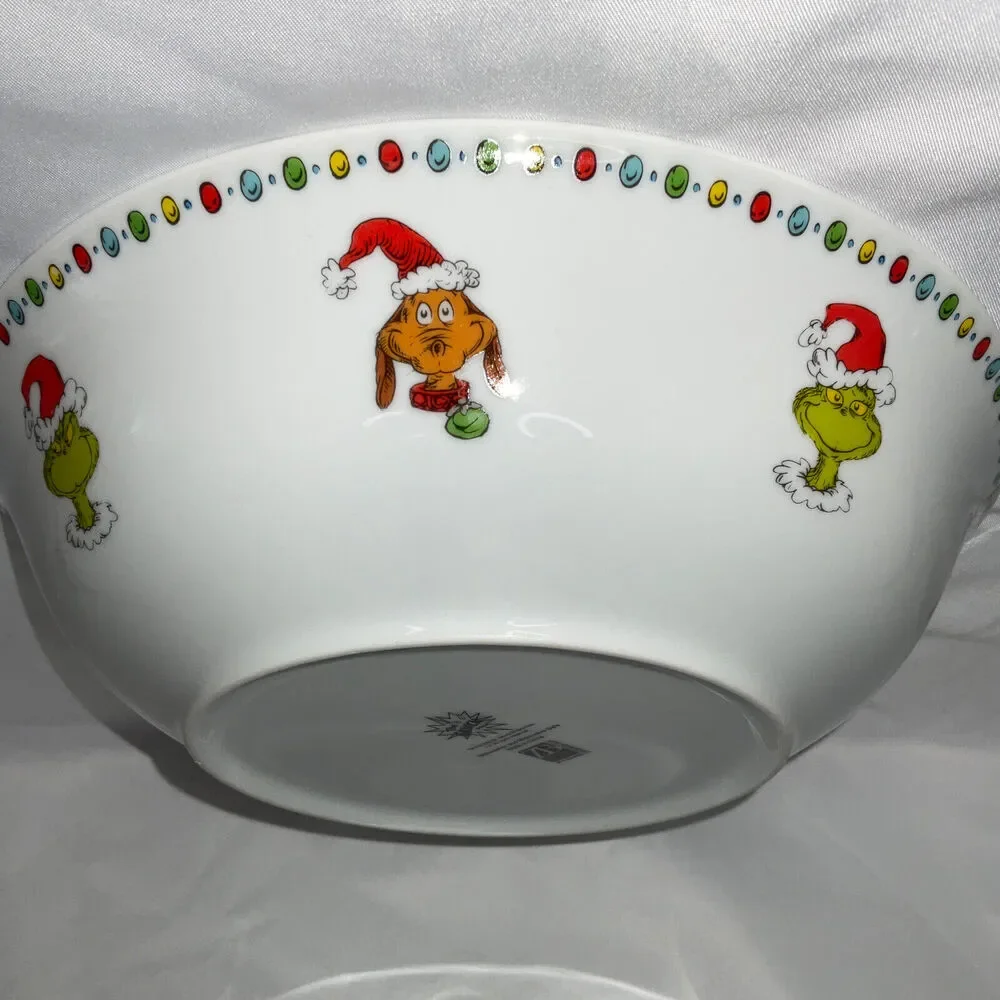 NEW HOW THE GRINCH STOLE CHRISTMAS DR SEUSS 9” SERVING BOWL WINTER HOLIDAY